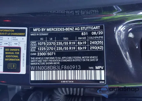 2020 Mercedes-Benz Glc 300 z USA, uszkodzony, nr VIN W1N0G8DB3LF860913